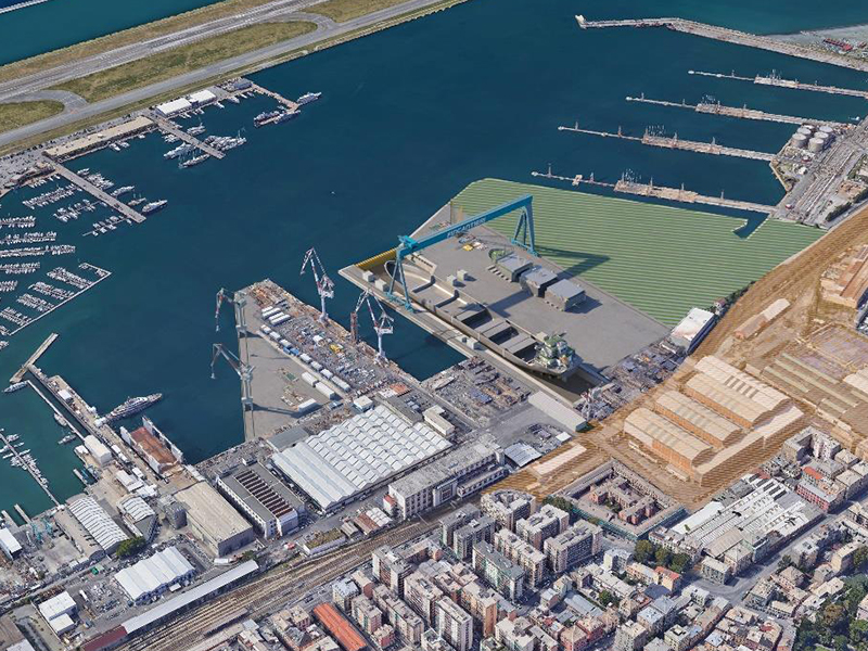 Nuova banchina di carenaggio area portuale Sestri Ponente
